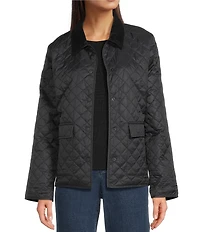 Eileen Fisher Eggshell Recycled Nylon Point Collar Long Sleeve Jacket