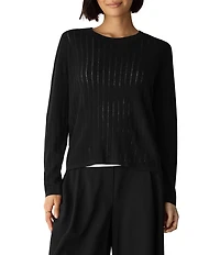 Eileen Fisher Fine Merino Yarn Crew Neck Long Sleeve Sweater