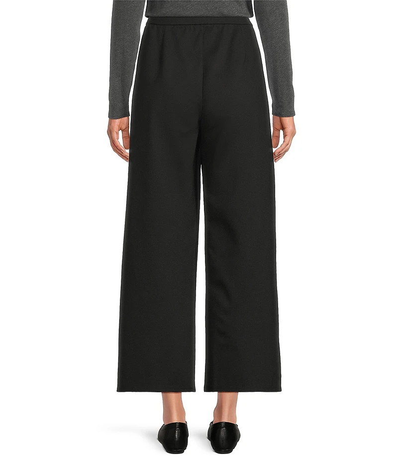 Eileen Fisher Flex Ponte Elastic Waist Wide Leg Ankle Pants