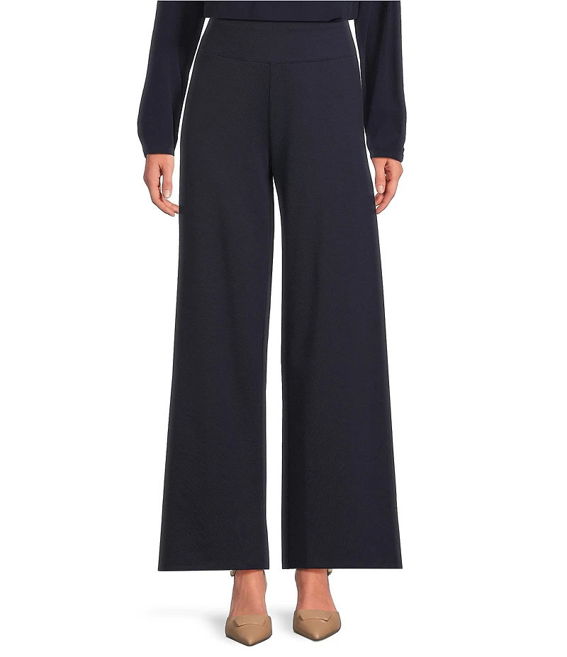 Eileen Fisher Flex Ponte High Waist Wide Leg Pants
