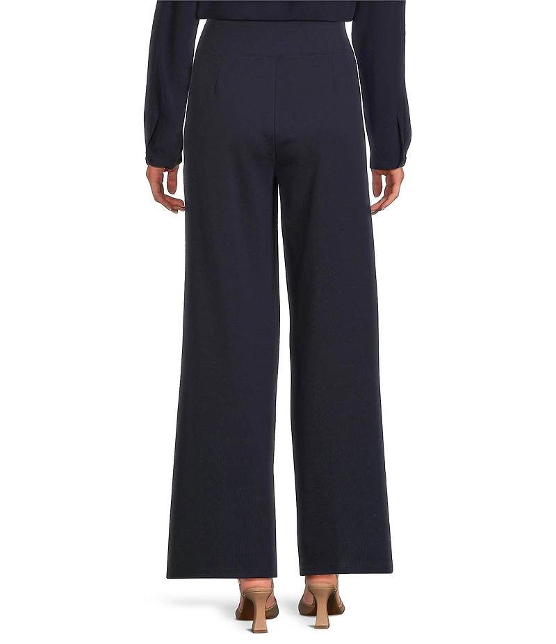 Eileen Fisher Flex Ponte High Waist Wide Leg Pants