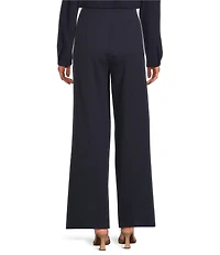 Eileen Fisher Flex Ponte High Waist Wide Leg Pants