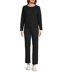 Eileen Fisher Flex Ponte High-Waisted Kick Flare Ankle Pants