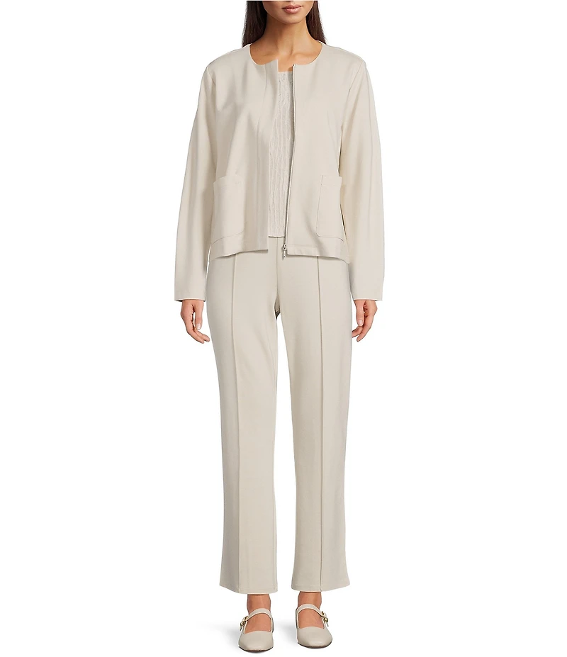 Eileen Fisher Flex Ponte High-Waisted Kick Flare Ankle Pants
