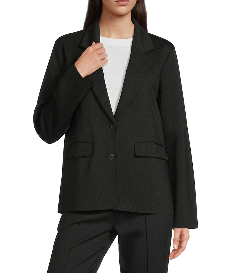 Eileen Fisher Flex Ponte Notch Lapel Long Sleeve Blazer