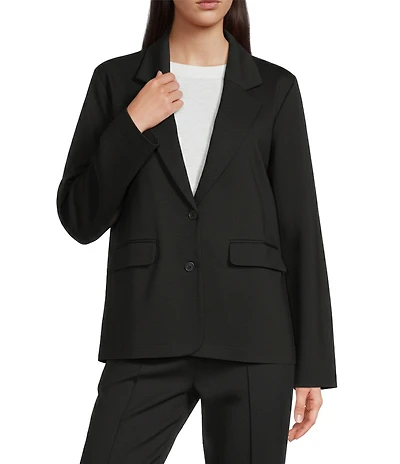 Eileen Fisher Flex Ponte Notch Lapel Long Sleeve Blazer
