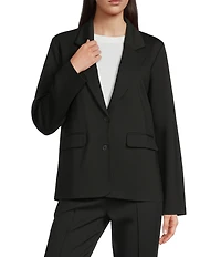 Eileen Fisher Flex Ponte Notch Lapel Long Sleeve Blazer