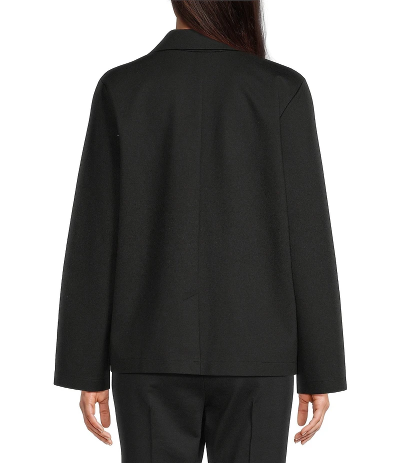 Eileen Fisher Flex Ponte Notch Lapel Long Sleeve Blazer