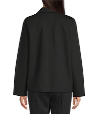 Eileen Fisher Flex Ponte Notch Lapel Long Sleeve Blazer