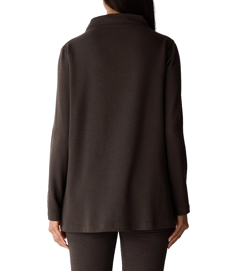 Eileen Fisher Funnel Neck Long Sleeve Knit Tunic