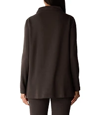 Eileen Fisher Funnel Neck Long Sleeve Knit Tunic