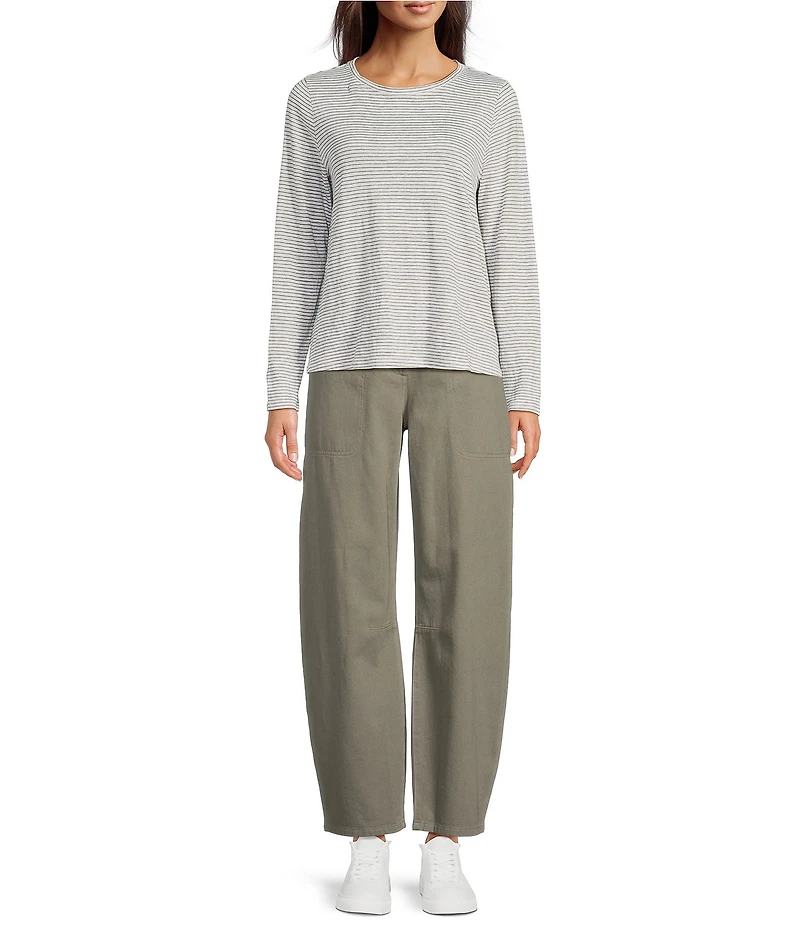 Eileen Fisher Garment Dyed Organic Cotton Utility Arch Ankle Pants