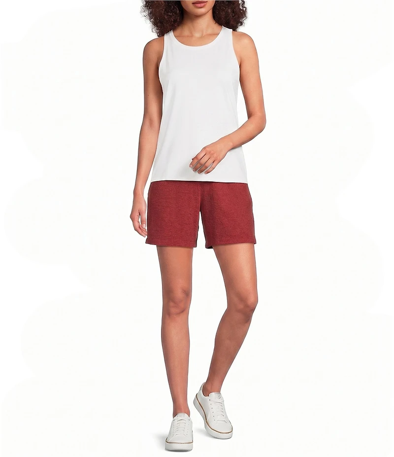 Eileen Fisher Garment Dyed Terry Elastic Waist Pull-On Shorts