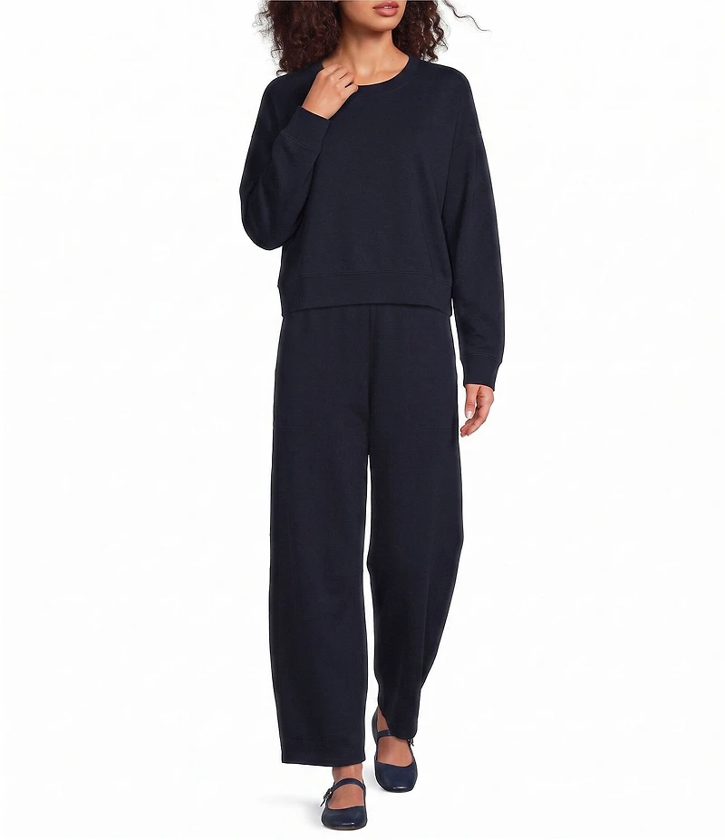 Eileen Fisher Garment Dyed Terry Pull-On Ankle Pant