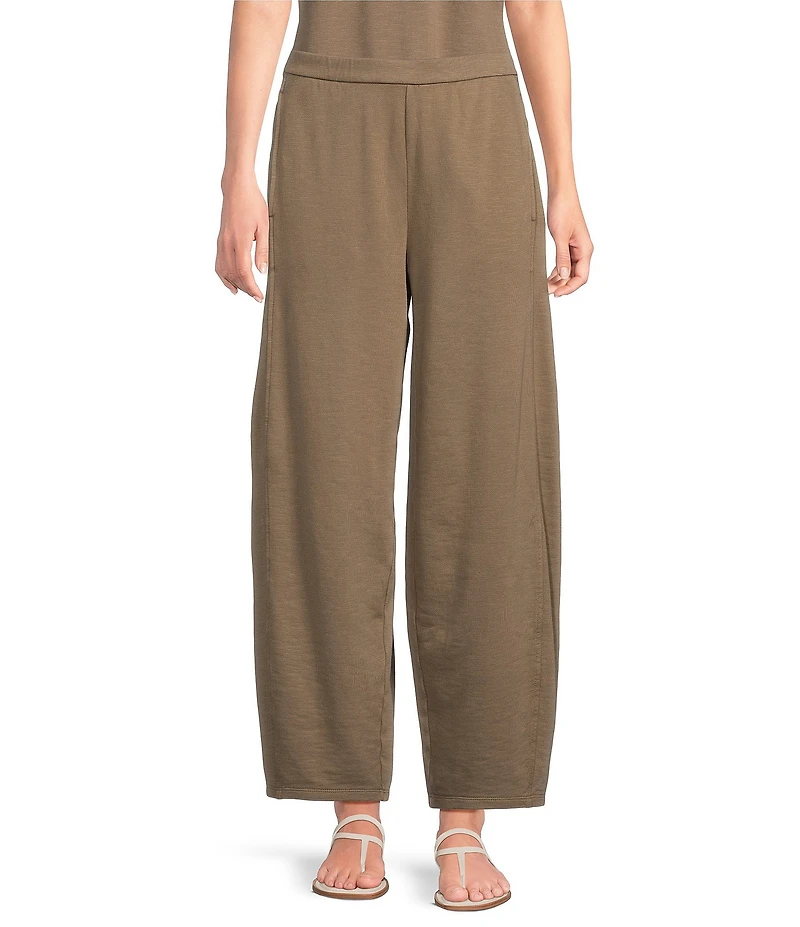 Eileen Fisher Garment Dyed Terry Elastic Waist Lantern Ankle Pants