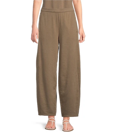 Eileen Fisher Garment Dyed Terry Elastic Waist Lantern Ankle Pants
