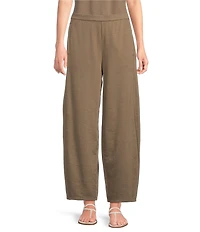 Eileen Fisher Garment Dyed Terry Elastic Waist Lantern Ankle Pants