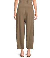Eileen Fisher Garment Dyed Terry Elastic Waist Lantern Ankle Pants
