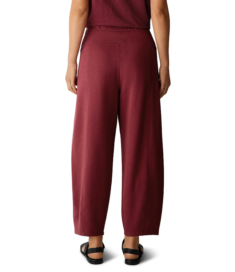 Eileen Fisher Garment Dyed Terry Elastic Waist Lantern Ankle Pants