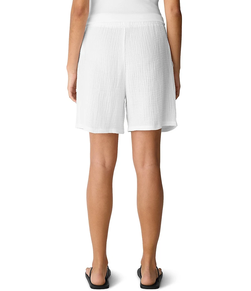 Eileen Fisher Gauzy Double Weave Relaxed Pull-On Shorts