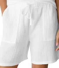Eileen Fisher Gauzy Double Weave Relaxed Pull-On Shorts