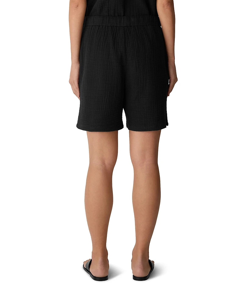 Eileen Fisher Gauzy Double Weave Relaxed Pull-On Shorts