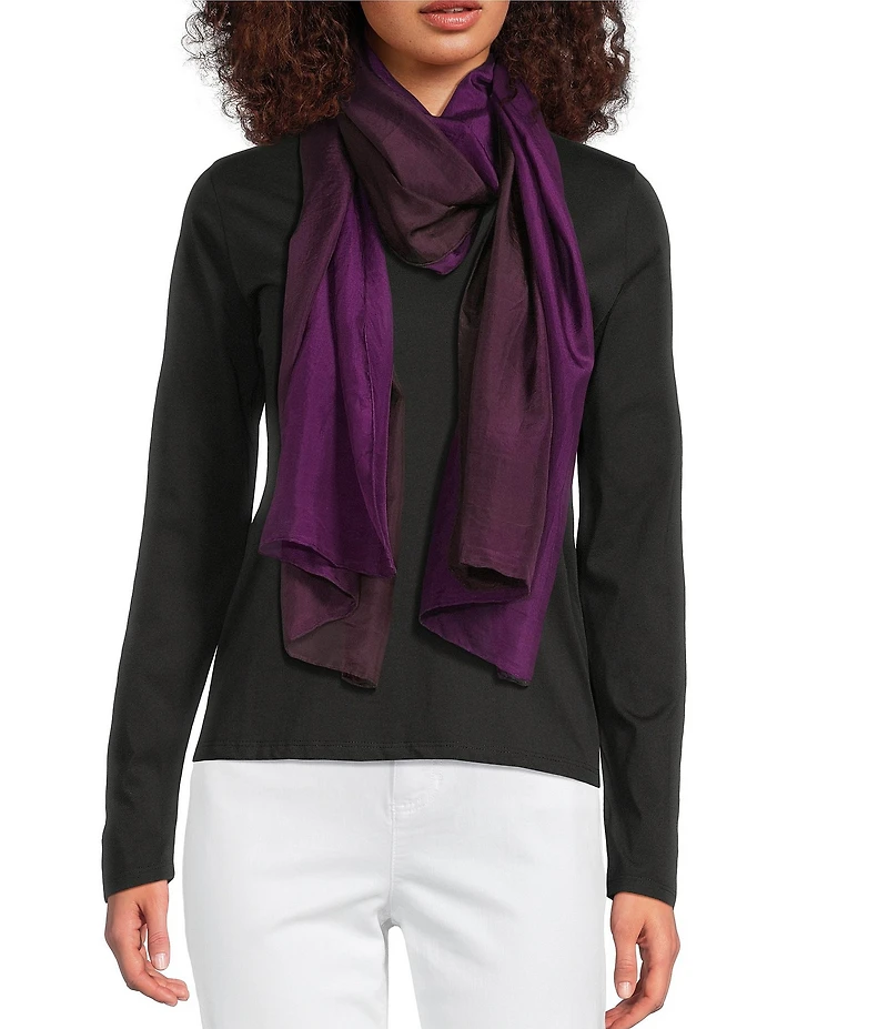 Eileen Fisher Hand Dyed Abstract Silk Scarf
