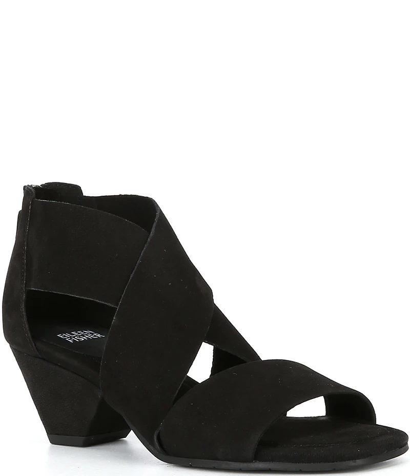 Eileen Fisher Junie Leather Ankle Strap Sandals