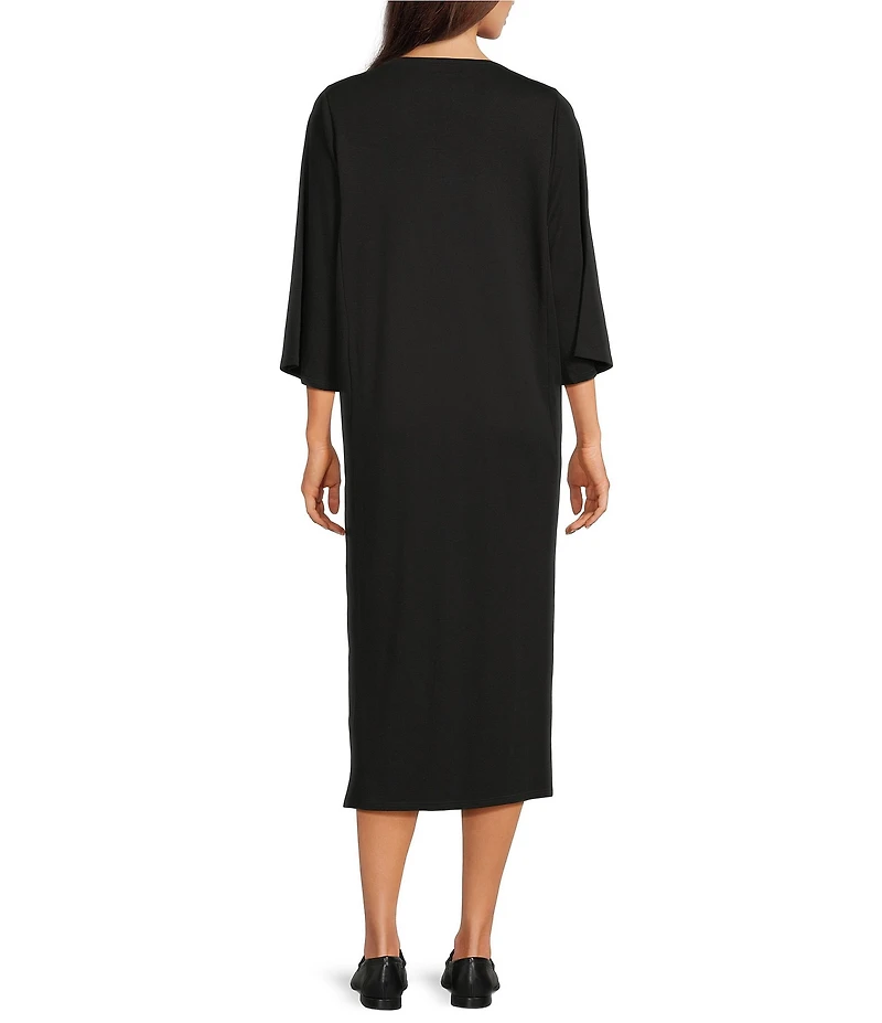 Eileen Fisher Knit 3/4 Sleeve V-Neck Caftan