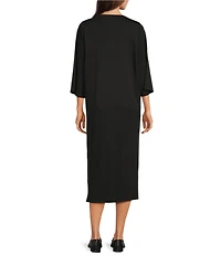 Eileen Fisher Knit 3/4 Sleeve V-Neck Caftan