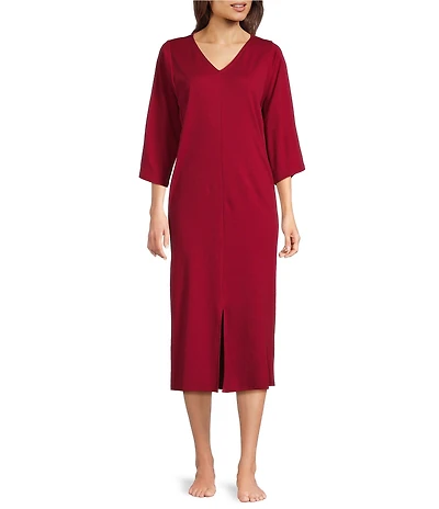 Eileen Fisher Knit 3/4 Sleeve V-Neck Caftan