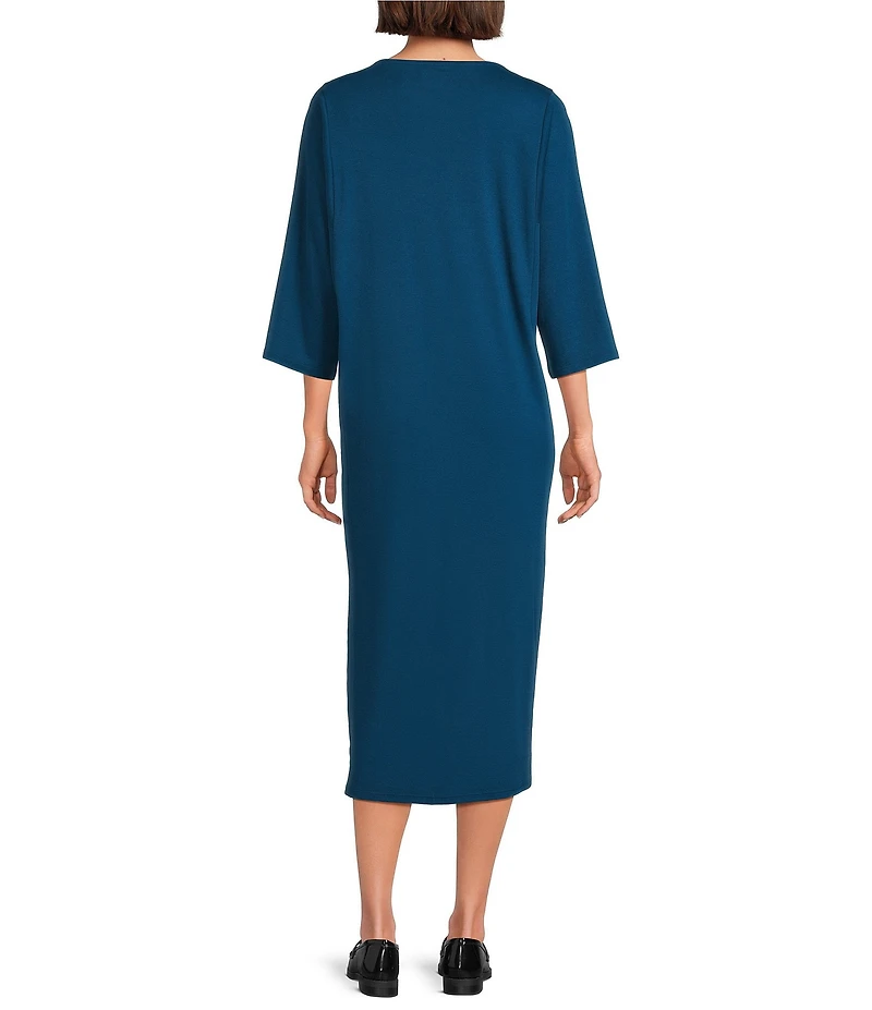 Eileen Fisher Knit 3/4 Sleeve V-Neck Caftan