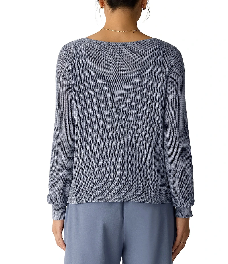 Eileen Fisher Knit Ballet Neck Long Sleeve Top