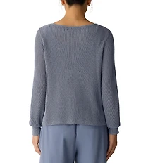 Eileen Fisher Knit Ballet Neck Long Sleeve Top