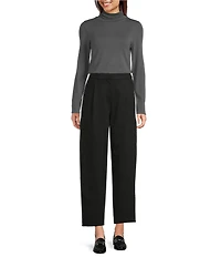 Eileen Fisher Organic Cotton Blend Knit Turtleneck Long Sleeve Top