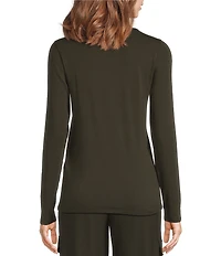 Eileen Fisher Organic Cotton Blend Knit Turtleneck Long Sleeve Top