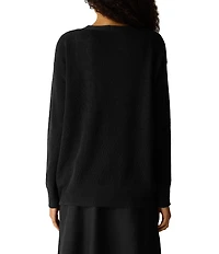 Eileen Fisher Knit V-Neck Long Sleeve Button Front Cardigan