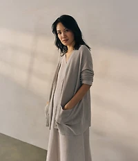 Eileen Fisher Knit V-Neck Long Sleeve Button Front Cardigan