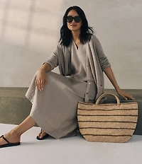 Eileen Fisher Knit V-Neck Long Sleeve Button Front Cardigan