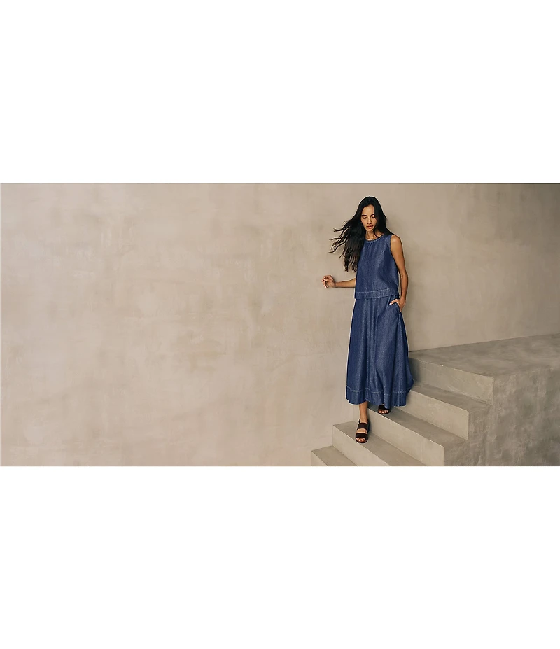 Eileen Fisher Lightweight Denim Full Skirt
