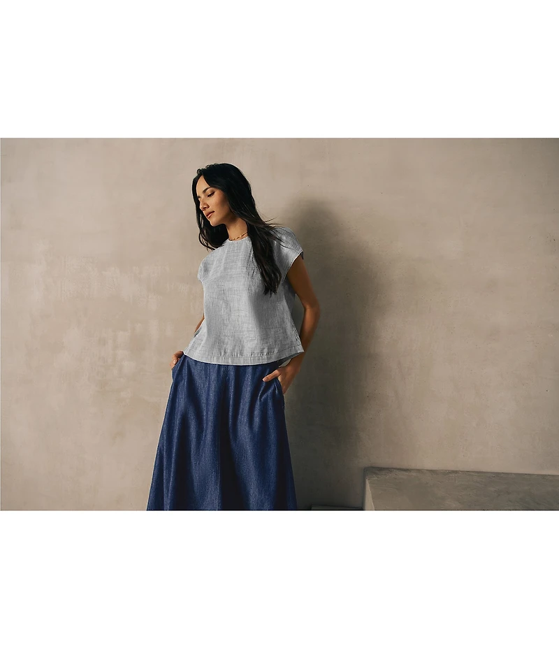 Eileen Fisher Lightweight Denim Full Skirt