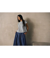 Eileen Fisher Lightweight Denim Full Skirt