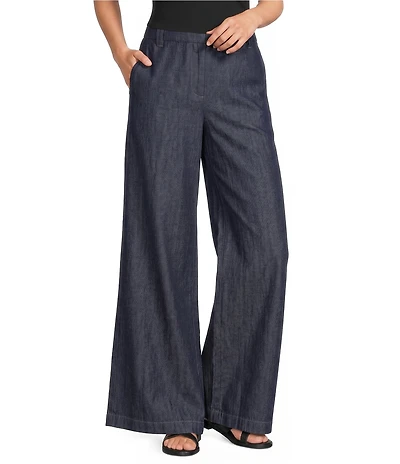 Eileen Fisher Lightweight Denim High-Waisted Wide Leg Trouser