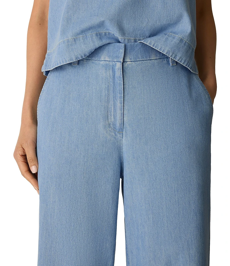 Eileen Fisher Lightweight Denim High-Waisted Wide Leg Trouser