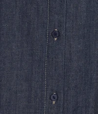 Eileen Fisher Lightweight Denim Mandarin Collar Sleeveless A-Line Dress