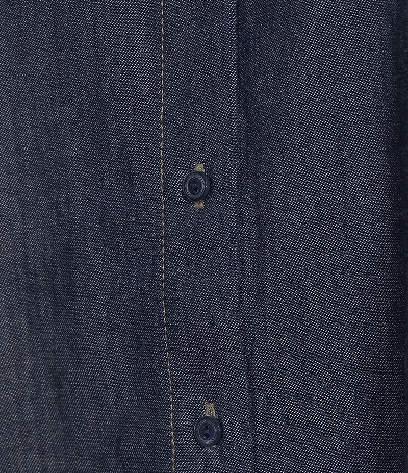 Eileen Fisher Lightweight Denim Point Collar Long Sleeve A-Line Coordinating Shirt