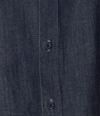 Eileen Fisher Lightweight Denim Point Collar Long Sleeve A-Line Coordinating Shirt