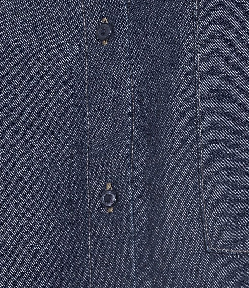 Eileen Fisher Lightweight Organic Cotton Denim Point Collar Long Sleeve Shirt