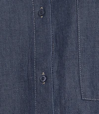 Eileen Fisher Lightweight Organic Cotton Denim Point Collar Long Sleeve Shirt