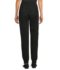 Eileen Fisher Lightweight Ponte Elastic Waist Pintuck Jogger Pants